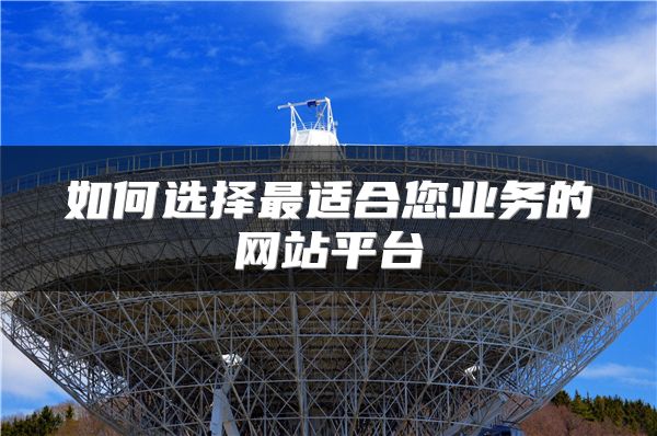 如何選擇最適合您業(yè)務的網(wǎng)站平臺
